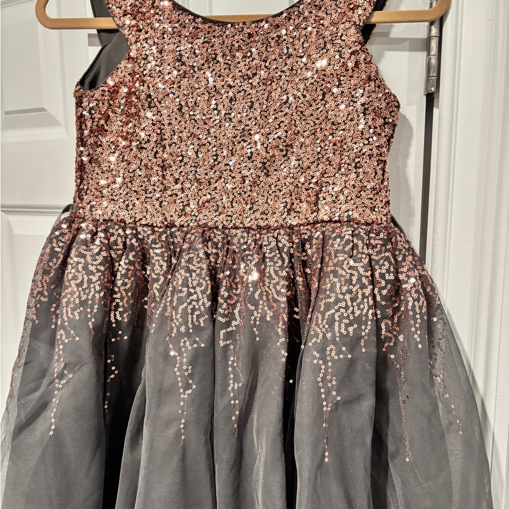 Zunie Gray and Copper Sequin Dress